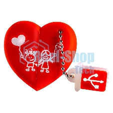 Флешка USB Smartbuy Wild Heart (SB32GbHeart), 32Gb, USB 2,0, R/W 25/15, красное Сердце