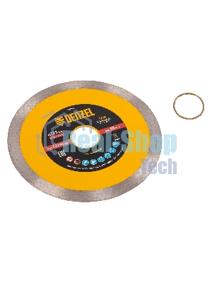 Диск алмазный отрезной Denzel 125 х 22,2 мм, сплошной, супертонкий, горячий пресс, мокрое резание