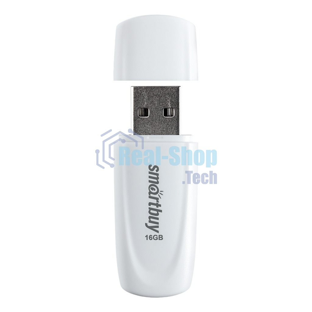 Флешка USB Smartbuy Scout White (SB016 Gb2SCW), 16Gb, USB 2.0, R/W 15/8, белый