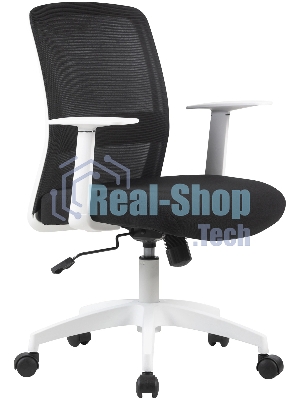 Кресло компьютерное Cactus CS-WMC333-BK черный, сиденье черный, сетка/ткань, низк.спин. крестов. пластик, пластик белый