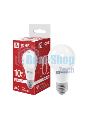 Лампа светодиодная IN HOME 4690612020211 LED-A60-VC 10Вт грушевидная 4000К нейтр. белый E27 950лм 230В