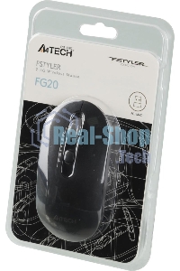 Мышь беспроводная A4Tech Fstyler FG20 серый, 2000 dpi, радиоканал, USB, кнопки - 4