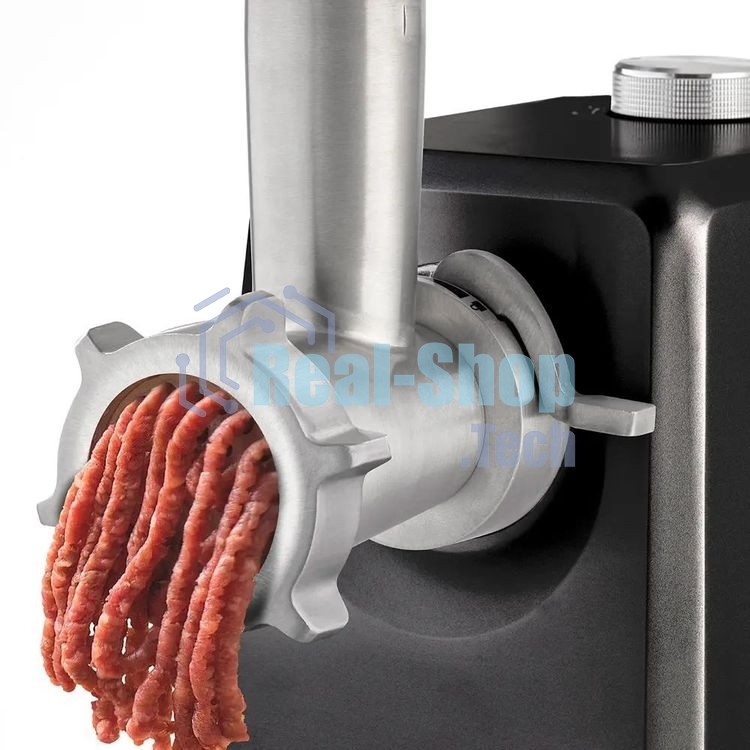 Мясорубка электрическая CASO FW 2500 чёрный, 2500 Вт, 2.5 кг/мин, реверс, насадки - 5