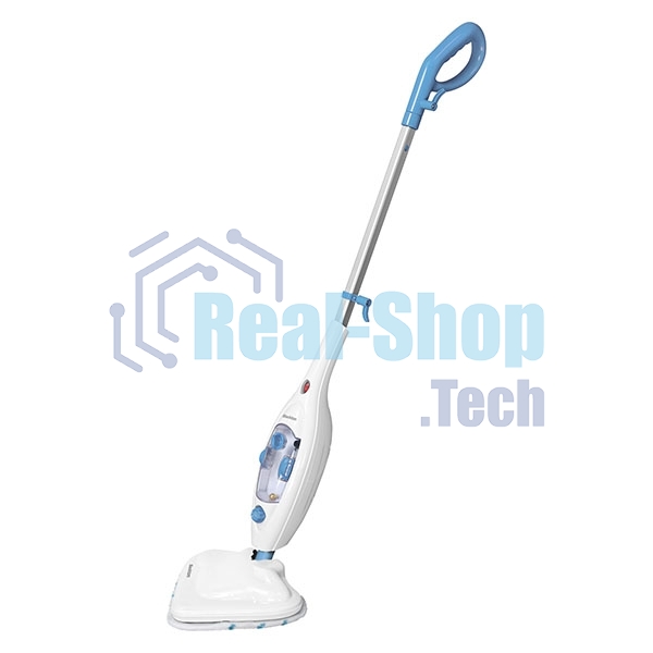 Паровая швабра Blackton Bt SM1114 White-blue, Мощность 1300 Вт, 2 в 1. Вертикальная и компактная, Резервуар для воды 300 мл, Время неприрывной работы до 20 минут, Быстрая и эффективная очистка всех типов полового покрытия: паркет, линолеум, плитка, Уничто