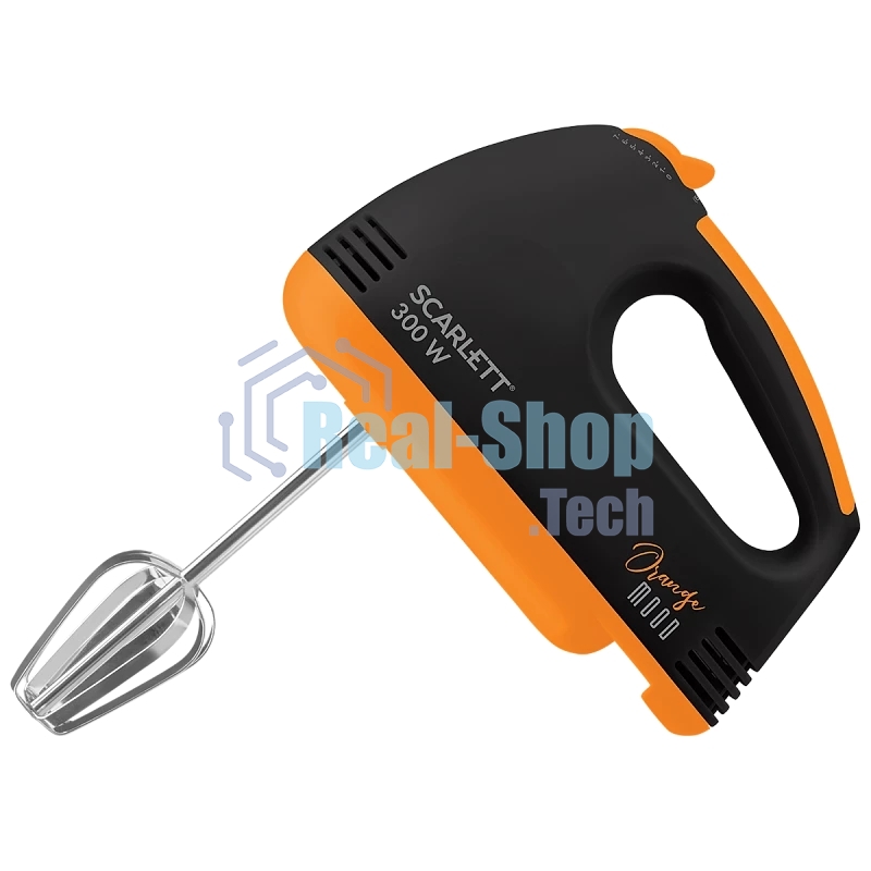 Миксер ручной Scarlett SC-HM40S20 300Вт черный/оранжевый