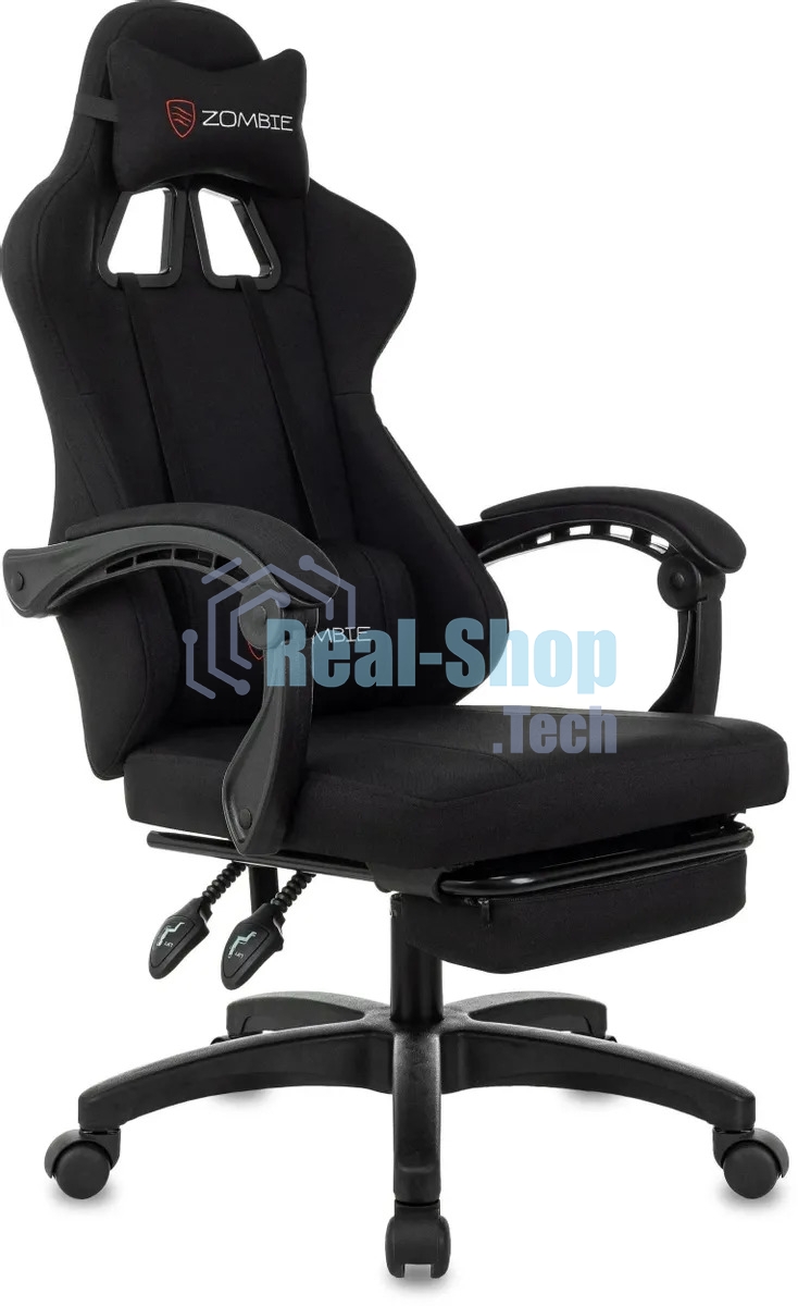 Кресло Zombie Weaver черный, ткань, подголовник, подставка для ног