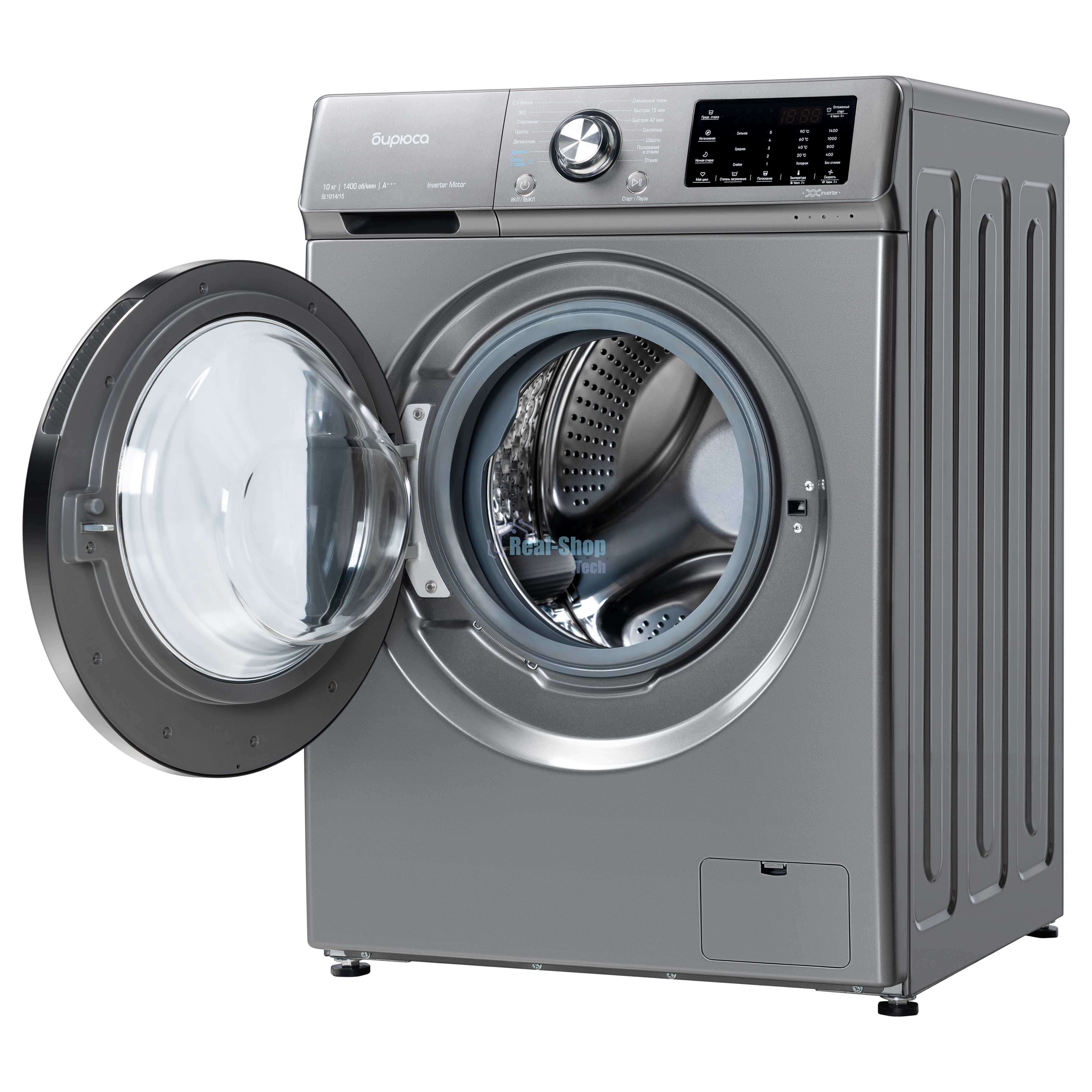 Стиральная машина Бирюса WM-SL1014/15 M металлический, загрузка фронтальная 10 кг, 1400 об/мин, класс А+++