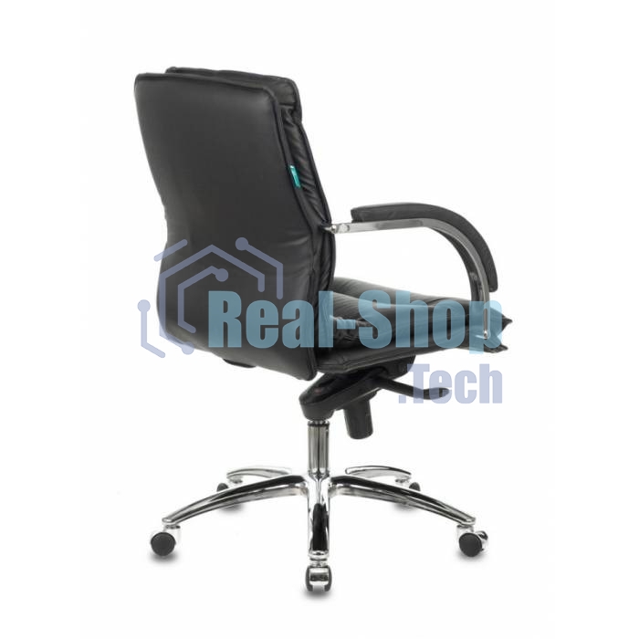 Кресло руководителя Бюрократ T-9927SL-LOW/BLACK черный, кожа, низкая спинка, крестовина хром