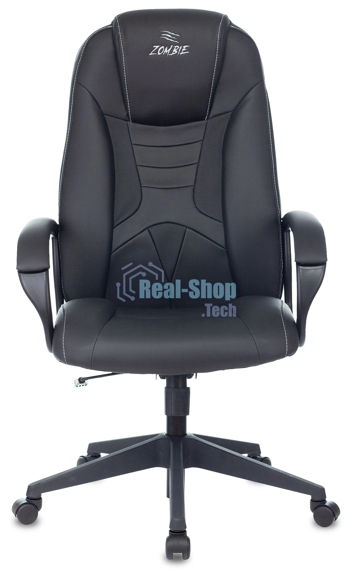 Кресло игровое Zombie 8 черный, искусственная кожа, крестовина пластик