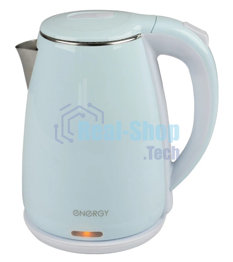Чайник электрический Energy E-261 1,8л, двойной корпус, голубой,2200Вт(164141)