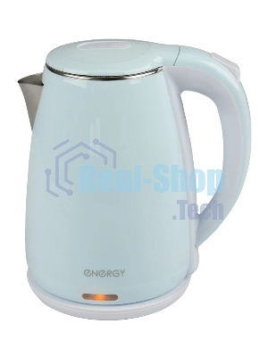 Чайник электрический Energy E-261 1.8 л, двойной корпус, голубой,2200 Вт(164141)