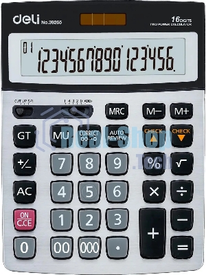 Калькулятор бухгалтерский Deli E39265 серый 16-разр.