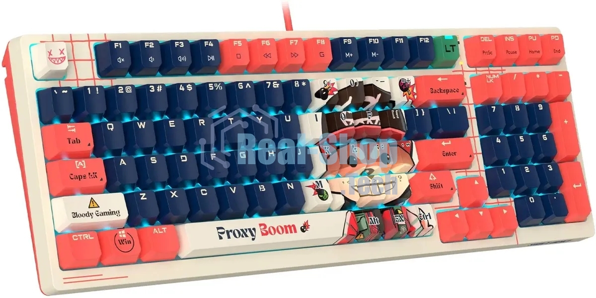 Клавиатура проводная A4Tech Bloody AT98 Proxy Boom USB бежевый/красный