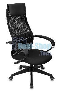 Кресло руководителя Бюрократ CH-607 TW-01 черный, сетка/ткань с подголов. крестовина пластик