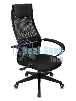 Кресло Бюрократ CH-607 TW-01 черный, сетка, подголовник