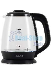Чайник электрический Starwind SKS3036 1.7л. 2200Вт черный корпус: стекло