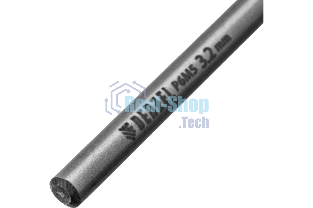 Сверло спиральное по металлу Denzel 3,2 x 65мм, Р6М5, Golden Tip, многогранная заточка, 2 шт.