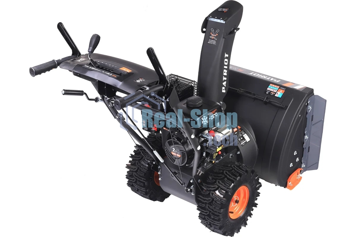 Снегоуборщик PATRIOT PS 707 E, Двигатель 7л.с до -25 °С; 212 сс; Стартер ручной/220V; LED-фара, Панель c увеличенным диапазоном скоростей 6 вперед/2 назад; Ширина ковша 610мм +100(26