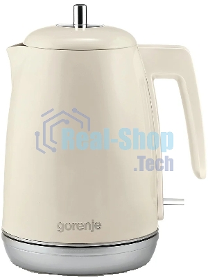 Чайник электрический Gorenje K15RL 1.7 л, 2200 Вт, бежевый (корпус: металл/пластик)