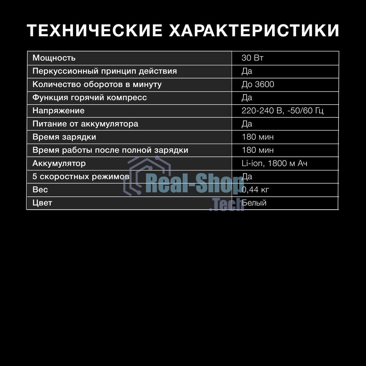 Массажер Hyundai H-MG898 30Вт белый