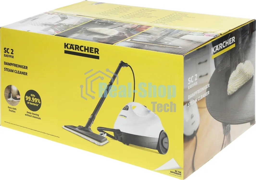 Пароочиститель Karcher EasyFix SC 2 белый, напольный, 1500 Вт, 40 г/мин, 1000 мл