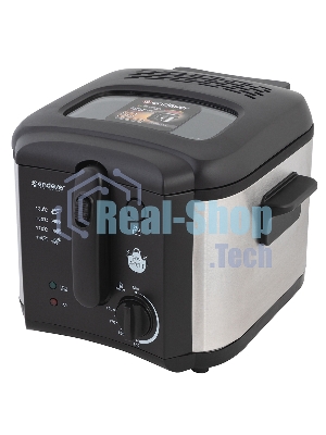 Фритюрница ENDEVER Skyline FR-115 чёрный/металлик, 1800 Вт, 2.5 л, 0.6 кг, антипригарное покрытие