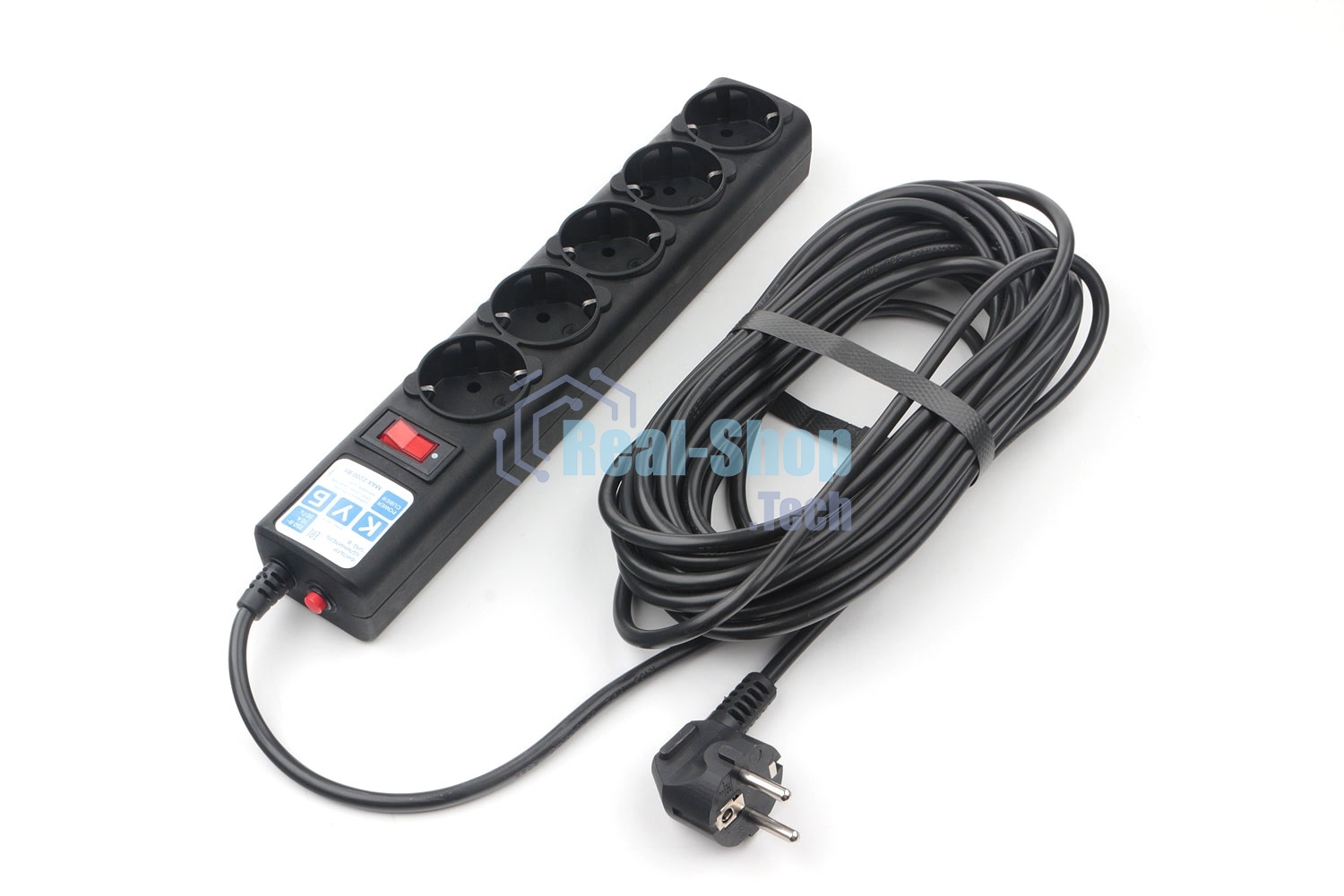 Сетевой фильтр Powercube SPG5-10M 10 м (5 розеток) черный (коробка)