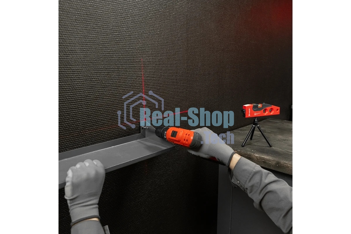 Уровень лазерный Matrix, 180 мм, 220 мм штатив, 4 глазка