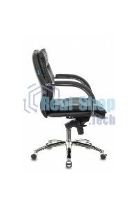 Кресло руководителя Бюрократ T-9927SL-LOW/BLACK черный, кожа, низкая спинка, крестовина хром