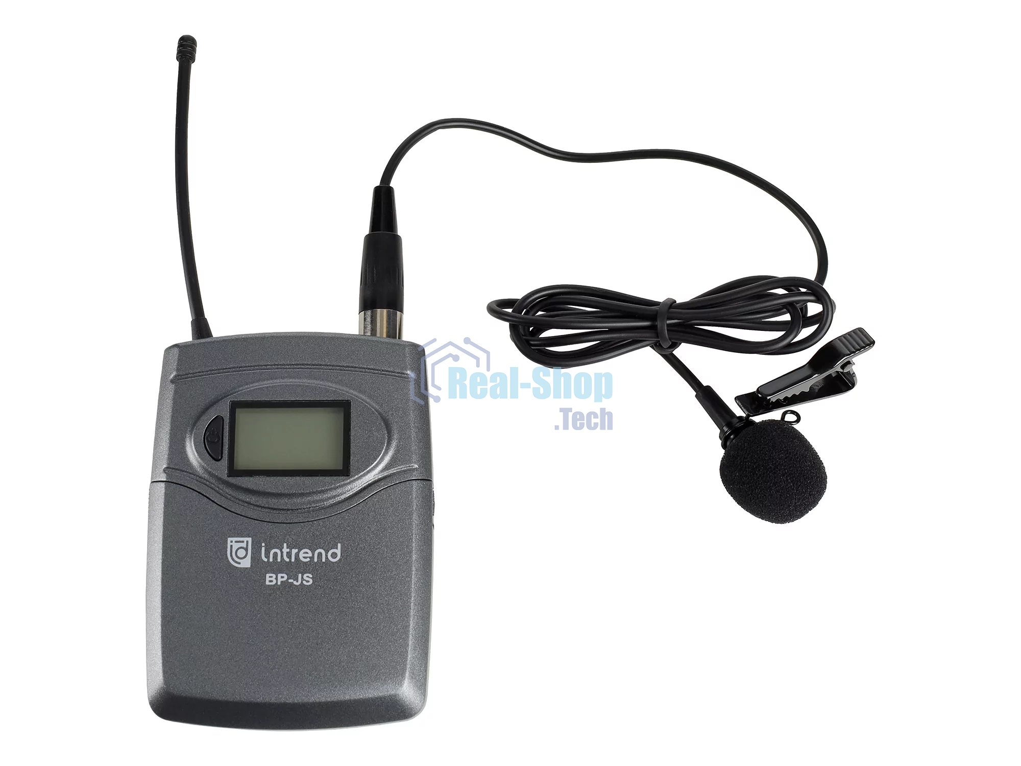 Микрофонная система Intrend ITWMIC-JS-LH цифровая, беспроводная, двухканальная. 2 поясных передатчика, 2 головных микрофона, 2 петличных микрофона, диапазон UHF, LCD дисплей