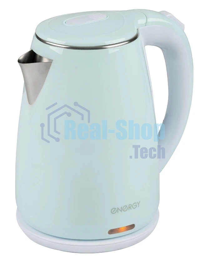 Чайник электрический Energy E-261 1,8л, двойной корпус, голубой,2200Вт(164141)