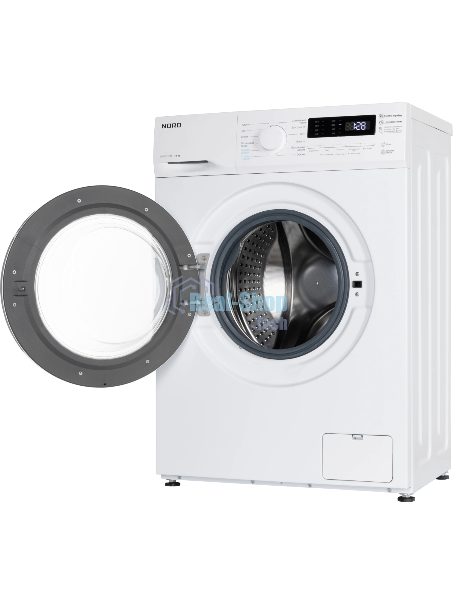 Стиральная машина Nord i-WS2 712 W белый, загрузка фронтальная 7 кг, 1200 об/мин, класс: А+++