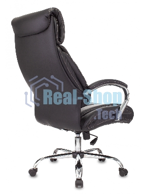 Кресло руководителя Бюрократ T-9904NSL Leather Venge Black черный, искусственная кожа, крестовина металл хром