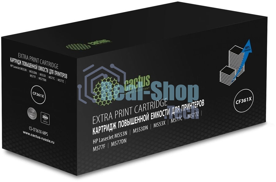 Картридж лазерный Cactus CS-CF361X-MPS, CF361XX голубой (18000 стр.) для HP CLJ M552dn/M553dn/M553N/M553x