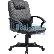 Кресло Defender PARIS черный, экокожа, 120 кг, механизм качания