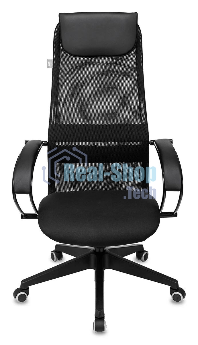 Кресло руководителя Бюрократ CH-607 TW-01 черный, сетка/ткань с подголов. крестовина пластик
