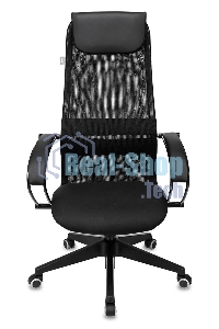 Кресло руководителя Бюрократ CH-607 TW-01 черный, сетка/ткань с подголов. крестовина пластик