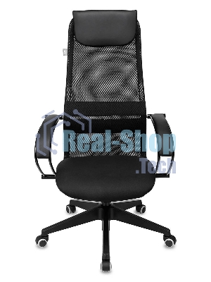 Кресло Бюрократ CH-607 TW-01 черный, сетка, подголовник