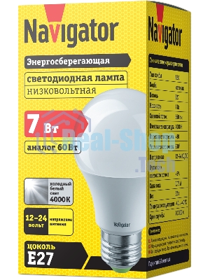 Лампа светодиодная Navigator NLL-A60-7-12/24-4K-E27