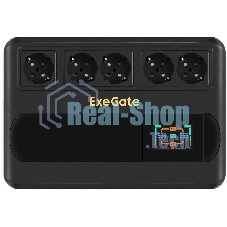 Источник бесперебойного питания ExeGate NEO Smart BU-1000.LCD.AVR.5SH / 1000 ВА / 500 Вт / 5 x CEE 7 (евророзетка)