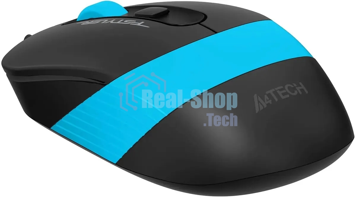 Мышь проводная A4Tech Fstyler FM10S черный/голубой, 1600 dpi, USB, кнопки - 4