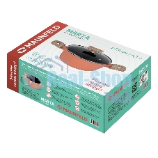 Кастрюля Maunfeld MARTA MCS41FA06CL из кованого алюминия со стеклянной крышкой, 24 см, 4,1 л.