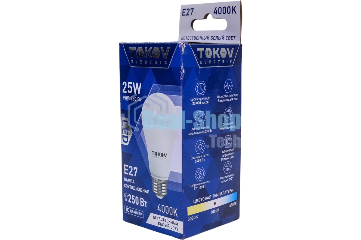 Лампа светодиодная TOKOV ELECTRIC 25 Вт А60 4000К Е27 176-264В