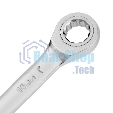 Ключ комбинированный трещоточный Denzel 14708 14 мм, CrV, матовый хром 14708