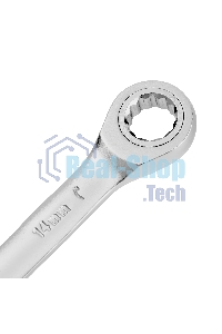 Ключ комбинированный трещоточный Denzel 14708 14 мм, CrV, матовый хром 14708