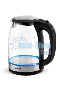 Чайник электрический 7095-VT(TR) Vitek Мощность 2200 вт.Объем 1,8 л.Материал корпуса термостойкое стекло.