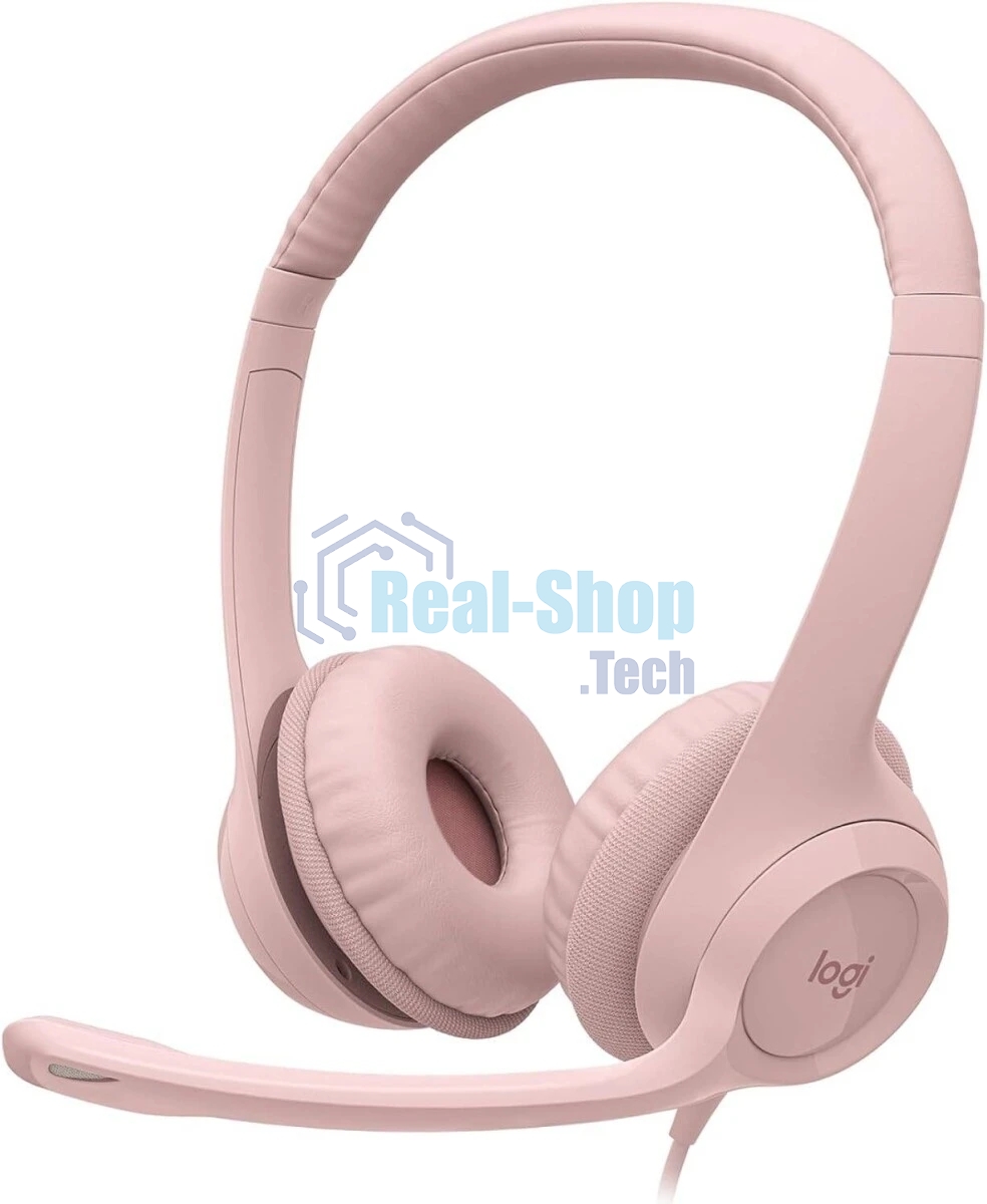 Гарнитура Logitech Stereo Headset H390 розовый, проводная, USB, регулятор громкости, шумоподавление микрофона