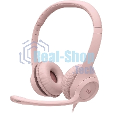 Гарнитура Logitech Stereo Headset H390 розовый, проводная, USB, регулятор громкости, шумоподавление микрофона