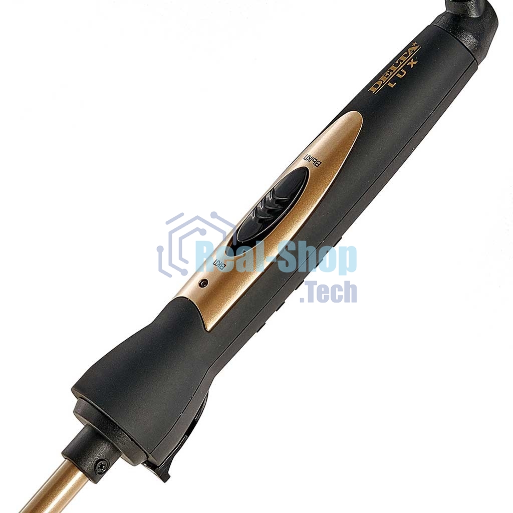 Щипцы для завивки волос DELTA LUX DL-0637 черный/золотой, 10 мм, 180 °C, 1 режим