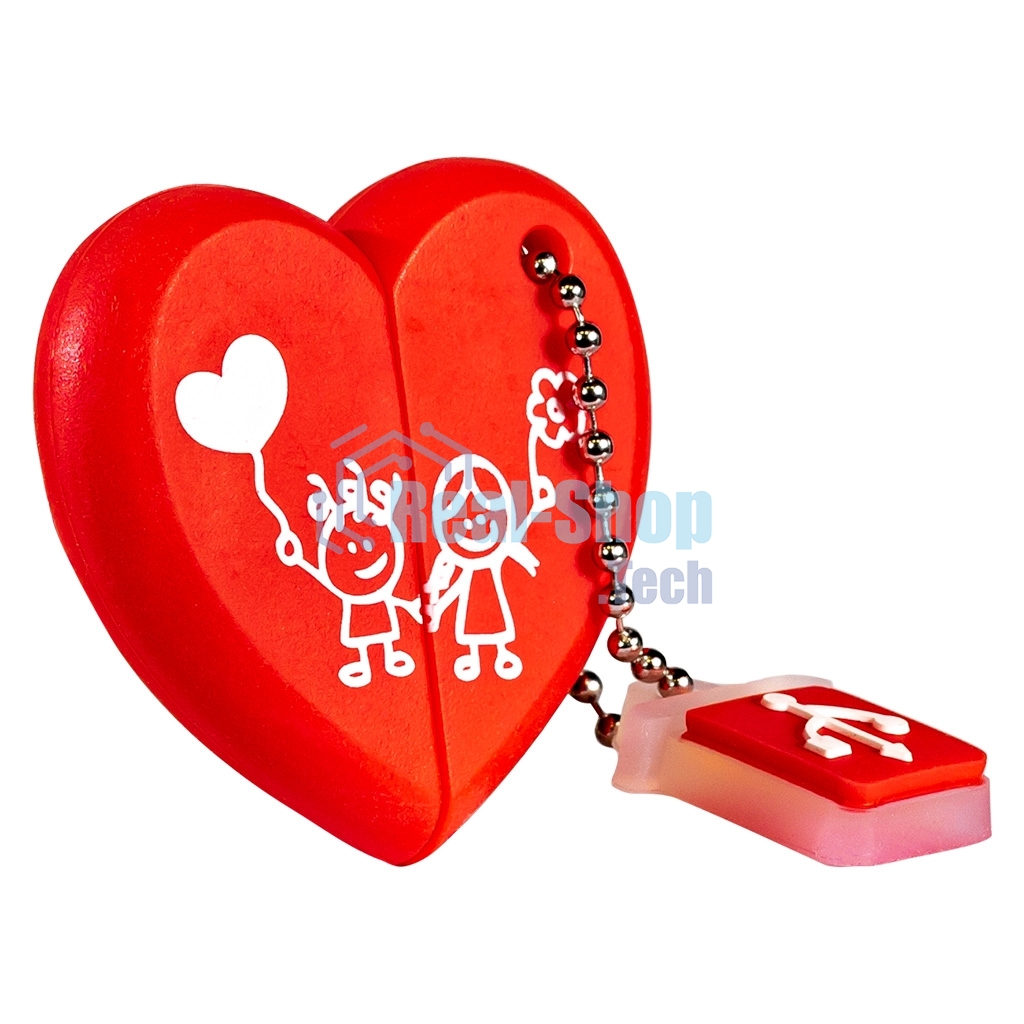 Флешка USB Smartbuy Wild Heart (SB32GbHeart), 32Gb, USB 2,0, R/W 25/15, красное Сердце